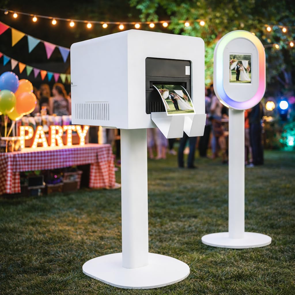 Photo Booth Printer Stand Station for DNP DS620 RX1HS QW410 HiTi P525L Heavy Duty Metal Holder Box Cover Place Hide Printer Bracket Compact Case Assemble Sturdy for Wedding Event Party