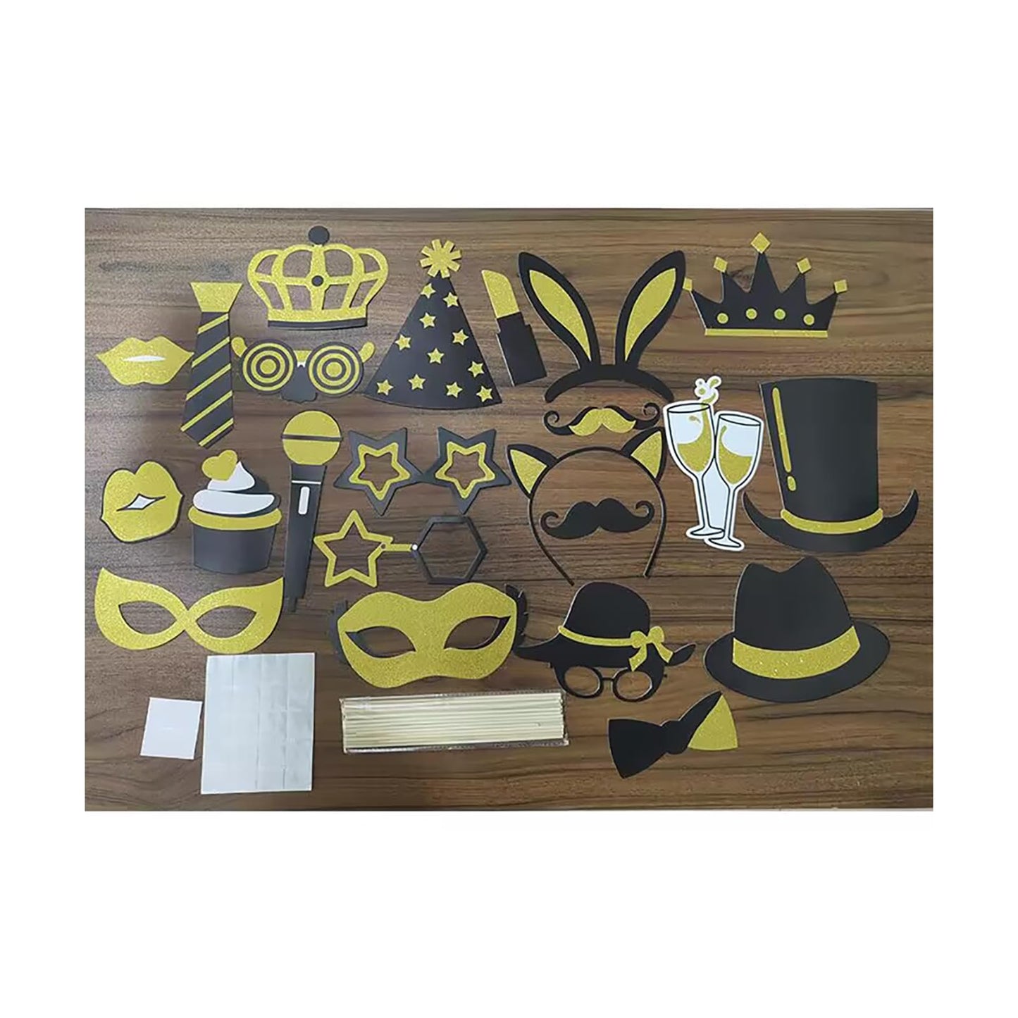 23 Pieces Party Photo Booth Props Mix of Hats, Wine Glass, Lipstick, Tie, Crowns for Birthday Weddings New Years Graduation Party Supplies