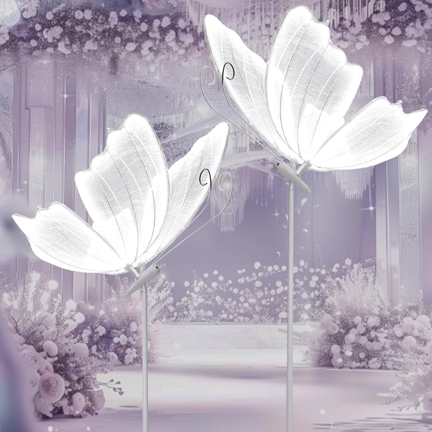 Wedding Butterfly Floor lamp Decorations lamps Creative Ceiling Lamp Butterfly Hanging Decoration Props LED Romantic Lights for Party Rental Business