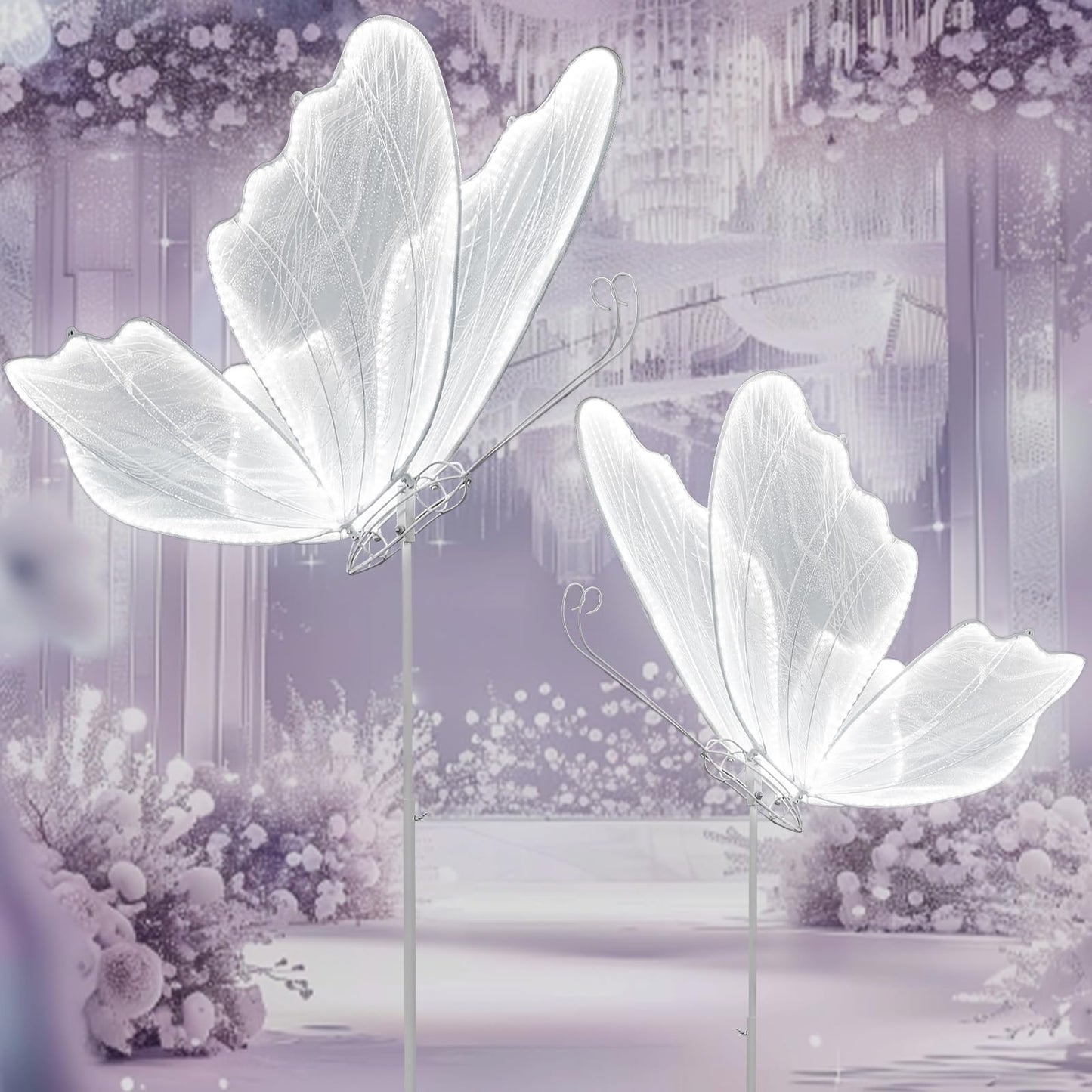 Wedding Butterfly Floor lamp Decorations lamps Creative Ceiling Lamp Butterfly Hanging Decoration Props LED Romantic Lights for Party Rental Business