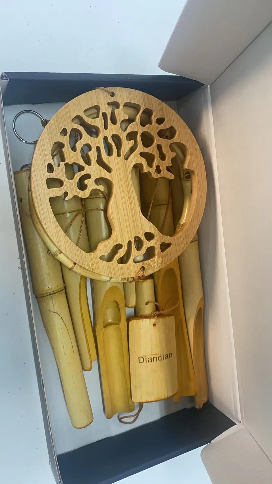 Tree of Life Bamboo Wind Chimes Handmade Wooden Nusic Chimes, Which has Natural Beautiful Sound Apply to Garden,Patio,Home or Outdoor Decor