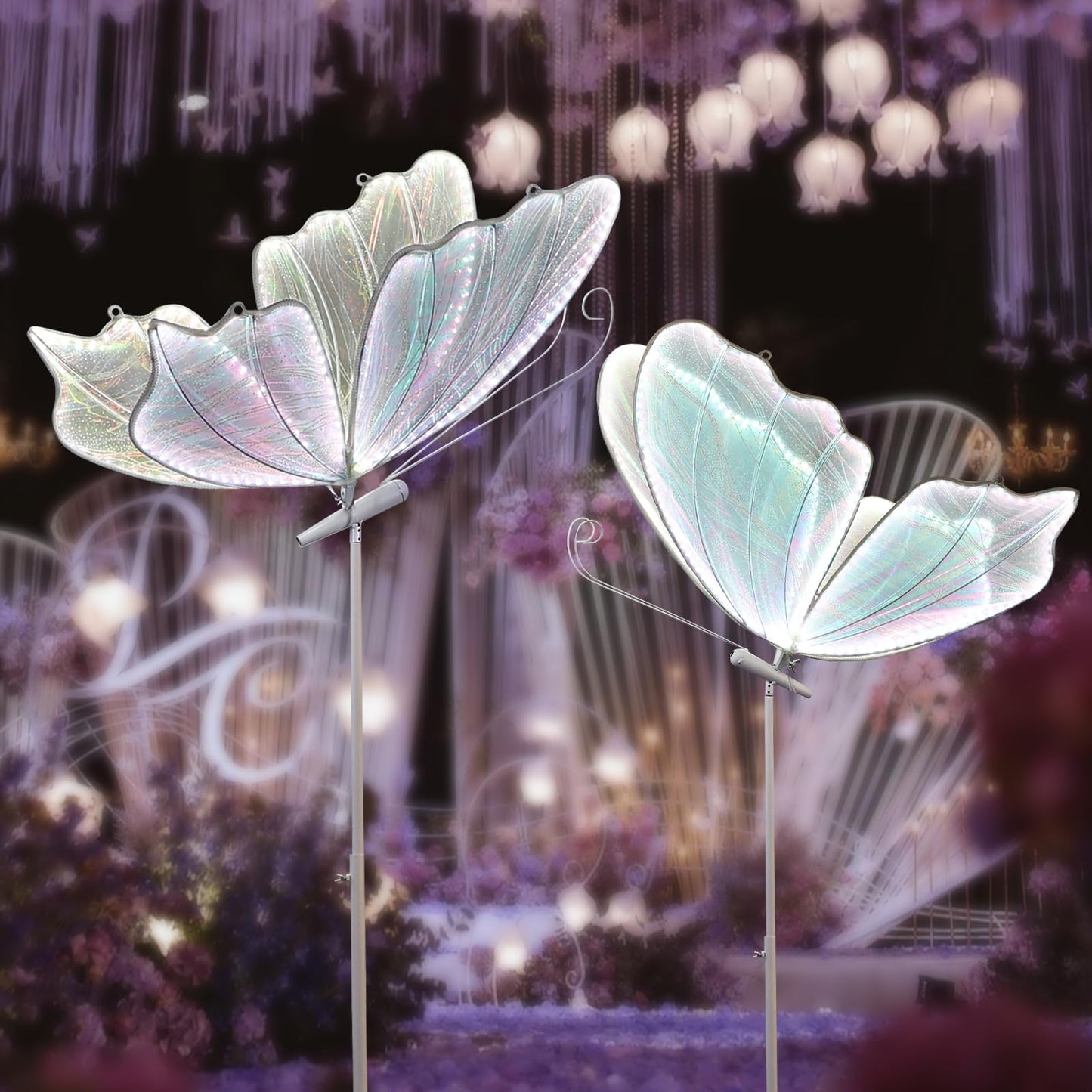 Wedding Butterfly Floor lamp Decoration Lights Creative Luminous Butterfly Ceiling Lamp Butterfly Hanging Decoration Props for Wedding Party