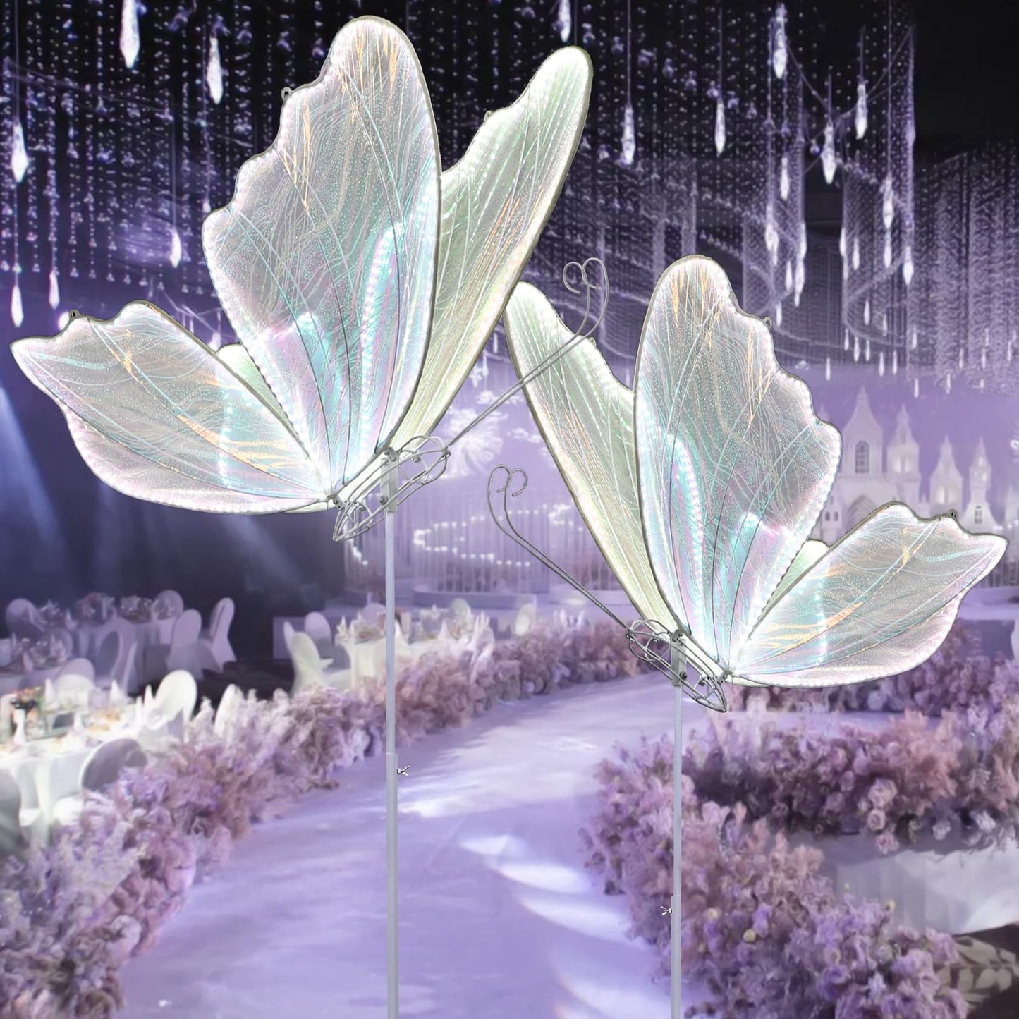 Wedding Butterfly Floor lamp Decorations lamps Creative Ceiling Lamp Butterfly Hanging Decoration Props LED Romantic Lights for Party Rental Business