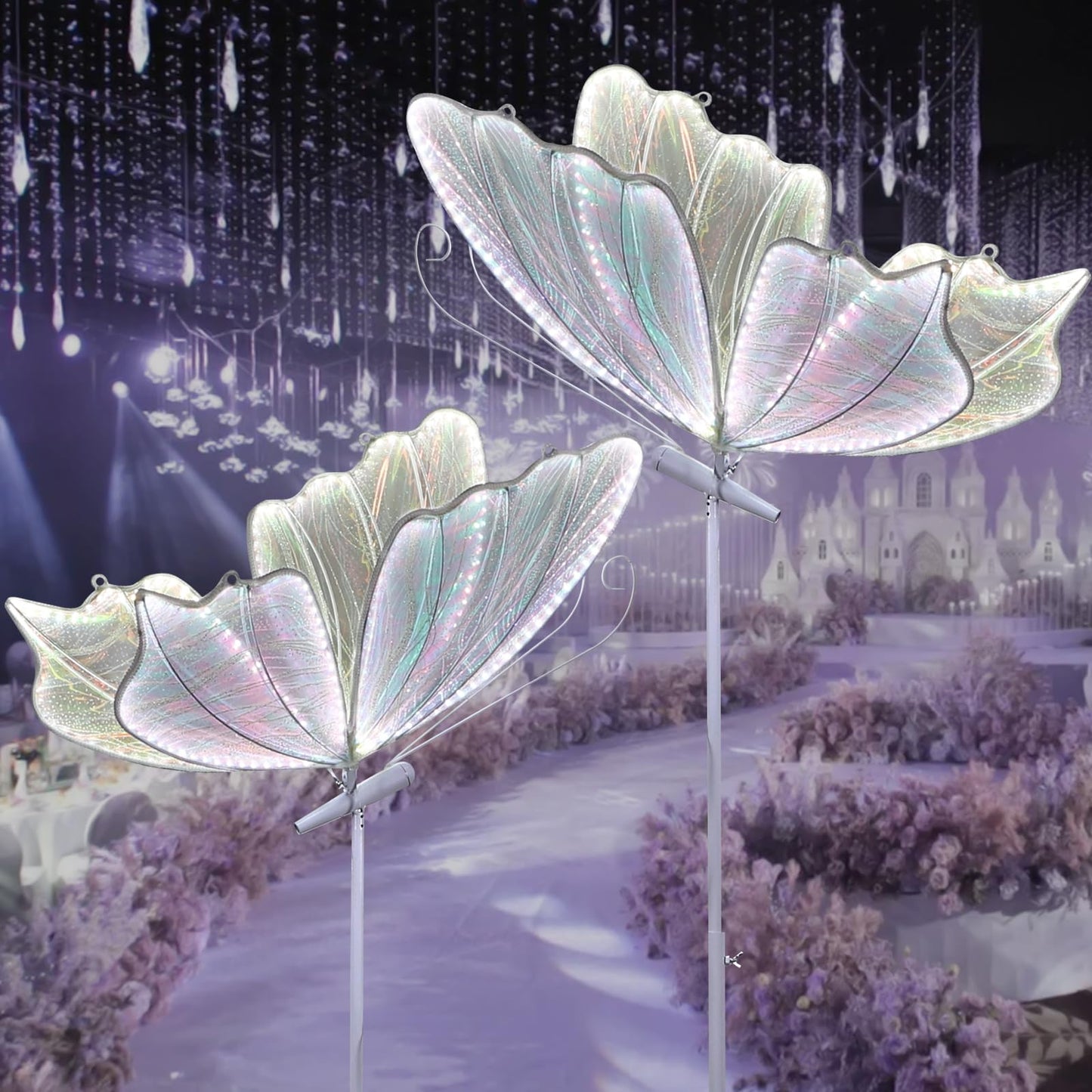Wedding Butterfly Floor lamp Decorations lamps Creative Ceiling Lamp Butterfly Hanging Decoration Props LED Romantic Lights for Party Rental Business