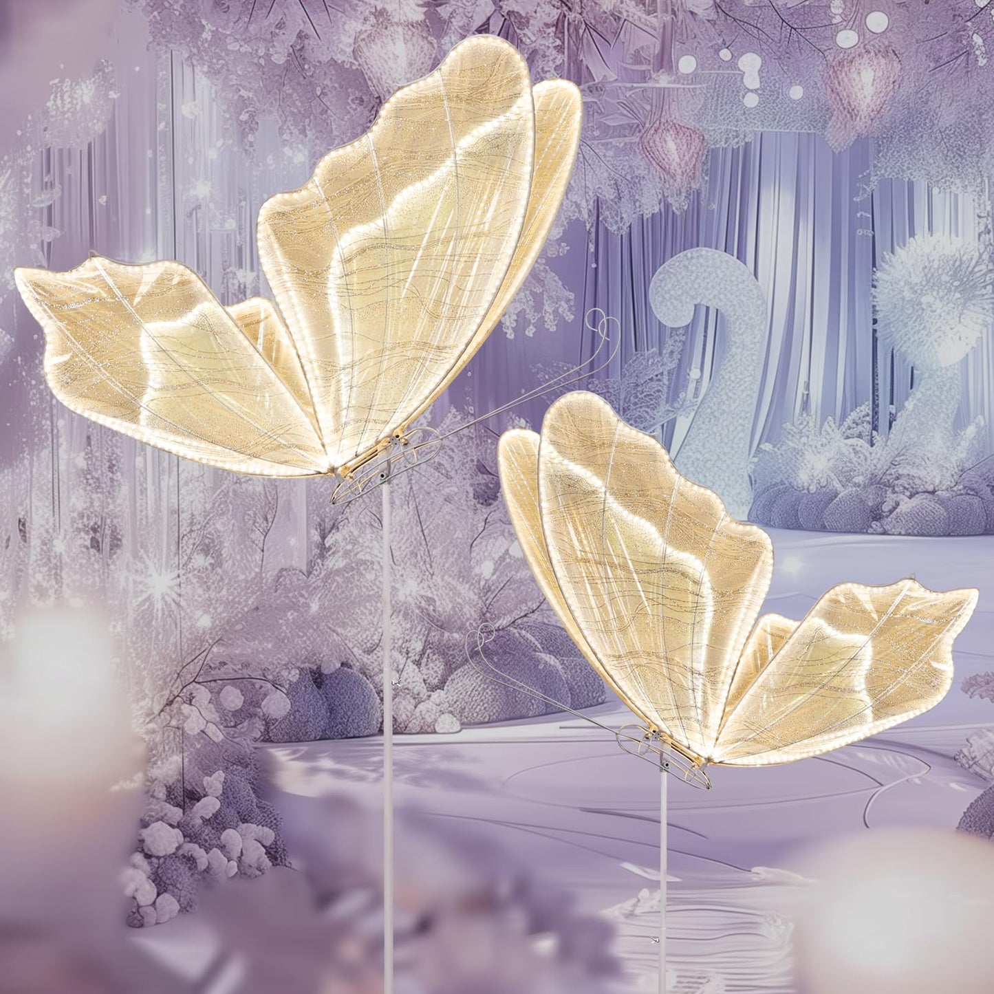 Wedding Butterfly Floor lamp Decorations lamps Creative Ceiling Lamp Butterfly Hanging Decoration Props LED Romantic Lights for Party Rental Business