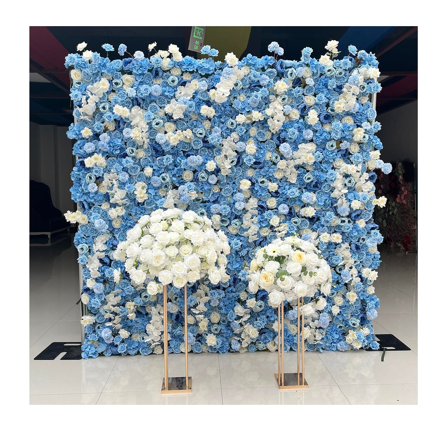 8Ft*8Ft 3D Flower Wall Backdrop with Aluminum Tube Stand, Romantic Wedding Party Decoration Flower Wall For Weddings,Anniversary, Showers,Parties,Events,Rental Business