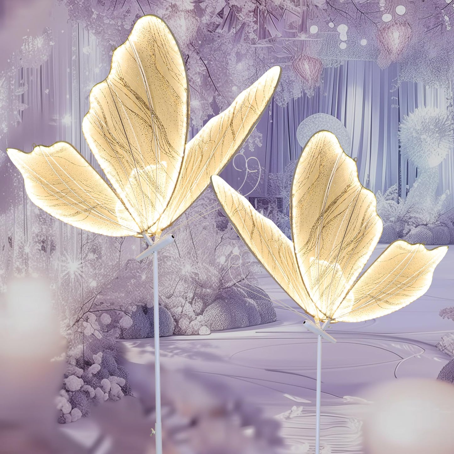 Wedding Butterfly Floor lamp Decorations lamps Creative Ceiling Lamp Butterfly Hanging Decoration Props LED Romantic Lights for Party Rental Business