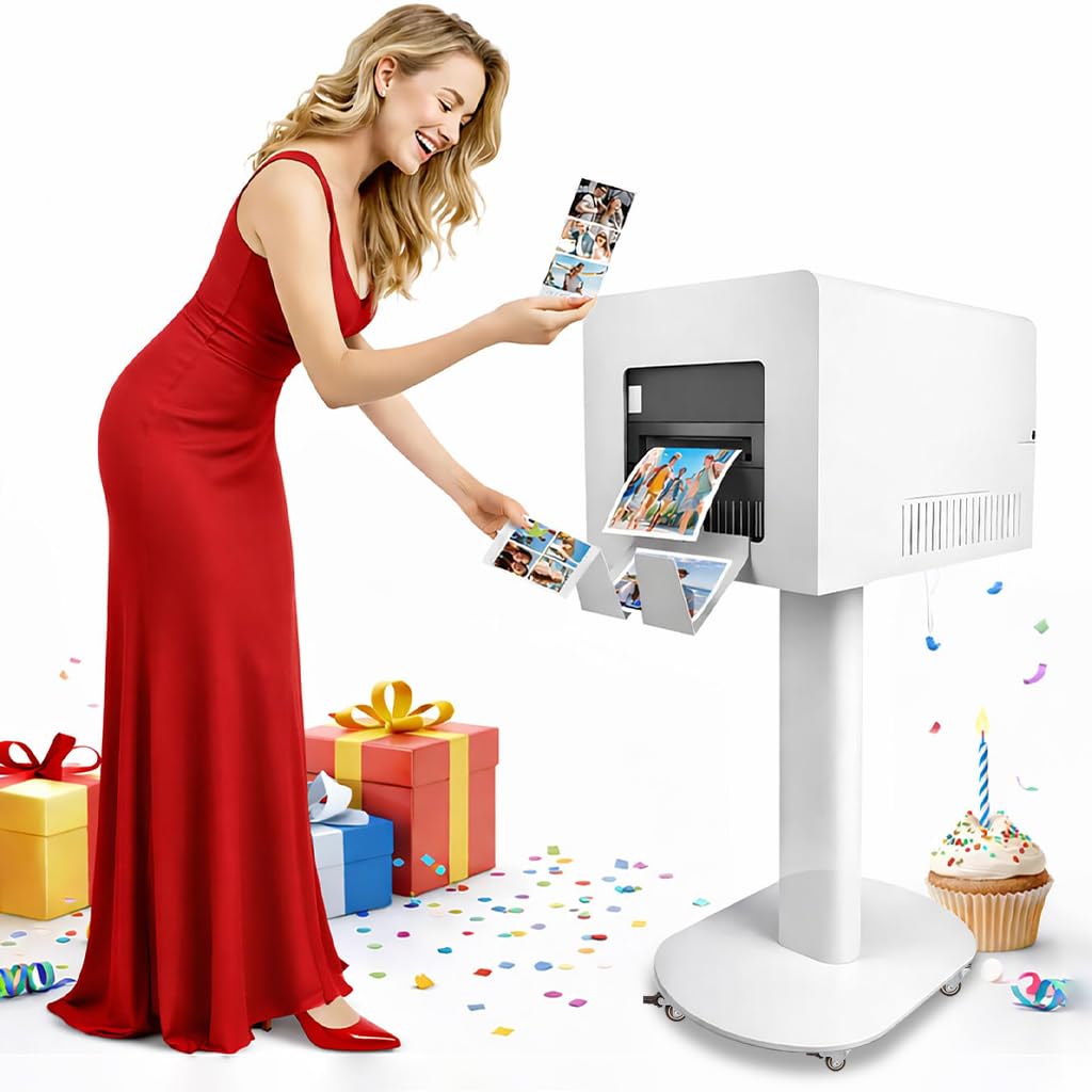 Photo Booth Printer Stand Station for DNP DS620 RX1HS QW410 HiTi P525L Heavy Duty Metal Holder Box Cover Place Hide Printer Bracket Compact Case Assemble Sturdy for Wedding Event Party