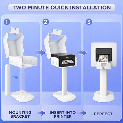 Photo Booth Printer Stand Station for DNP DS620 RX1HS QW410 HiTi P525L Heavy Duty Metal Holder Box Cover Place Hide Printer Bracket Compact Case Assemble Sturdy for Wedding Event Party