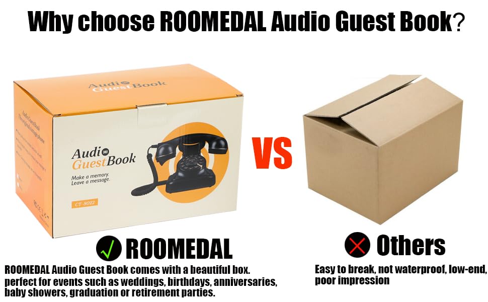 Audio Guest Book Wedding Phone- Record Customized Audio Messages with GuestBook – A Personal and Convenient Way to Preserve Your Special Occasions