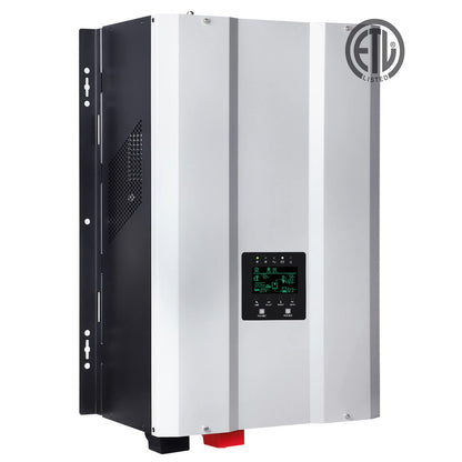 Solar Inverter UL1741 10KW 48V Solar Hybrid Inverter Output 120/240V Split Phase Pure Sine Wave, Low Frequency Inverter, DC 48V AC Input 240V AC, 2x60A MPPT Solar Charger Controller-10KW