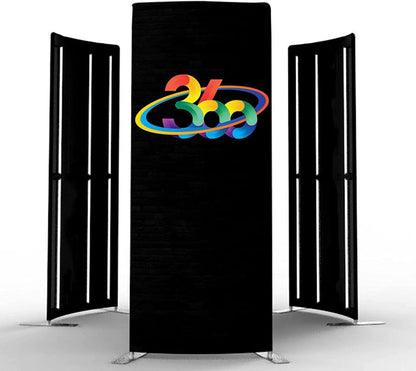 Photo Booth Enclosure, Customizable 360 Photobooth LED Enclosure Backdrop Tent with Led Lights for Party Wedding Events Rent