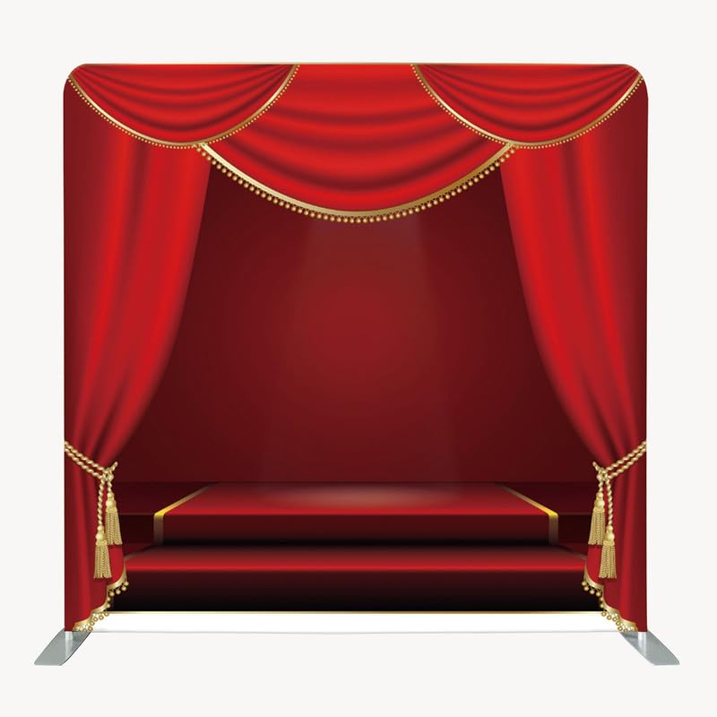 Photo Booth Backdrop Stand with Tension Fabric & Aluminum Tube Stand and Portable Carry Bag, Background Stand Frame for Wedding Brithday Party