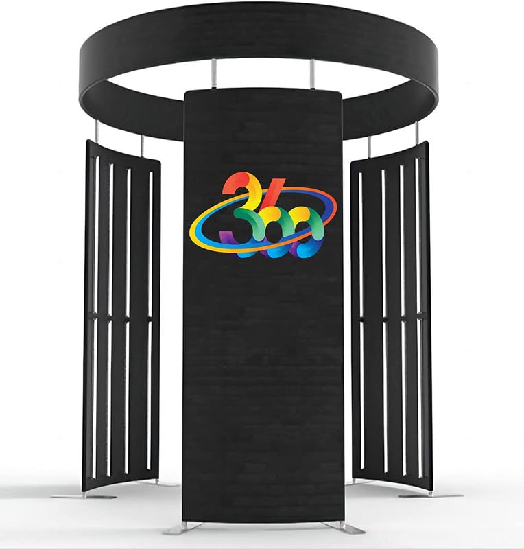 360 Photo Booth Enclosure with RGB LED Light Strip Suitable for Photobooth Machines Take Photos with Customized Logo 360 Photobooth Backdrop for Show /Party/Wedding