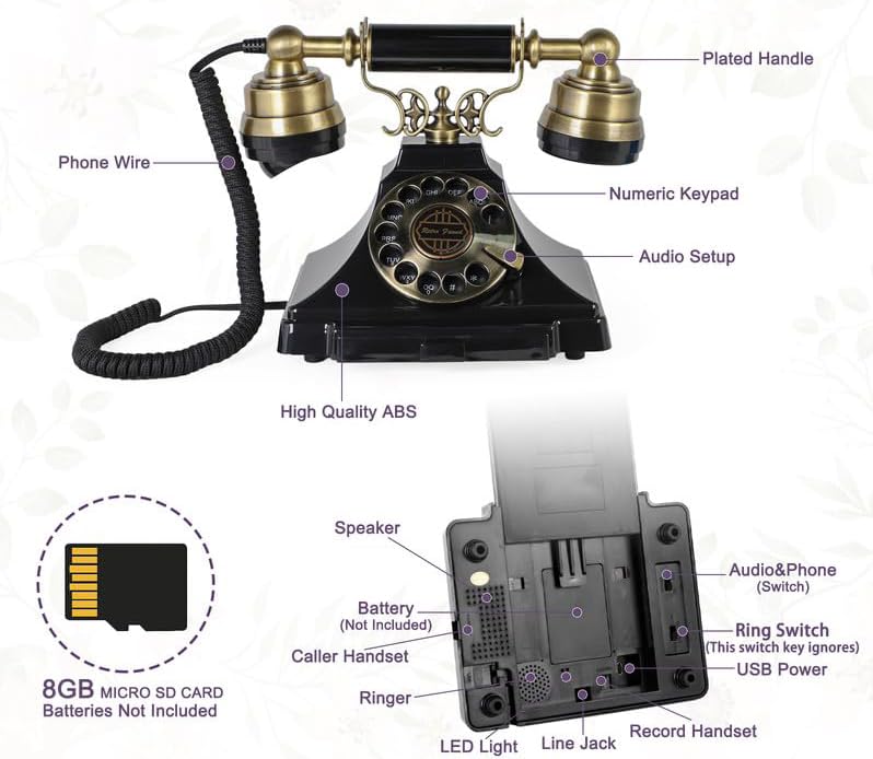 Audio Guest Book Wedding Phone- 2024 Record Customized Audio Messages with GuestBook Audio Guest Book Phone for Parties