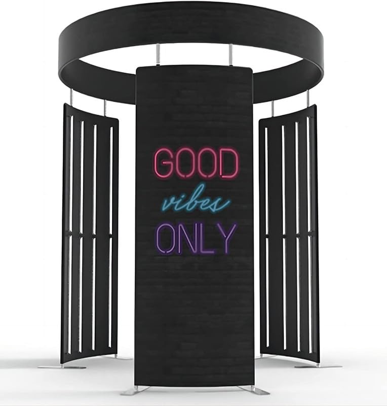 Photo Booth Enclosure, Customizable 360 Photobooth LED Enclosure Backdrop Tent with Led Lights for Party Wedding Events Rent