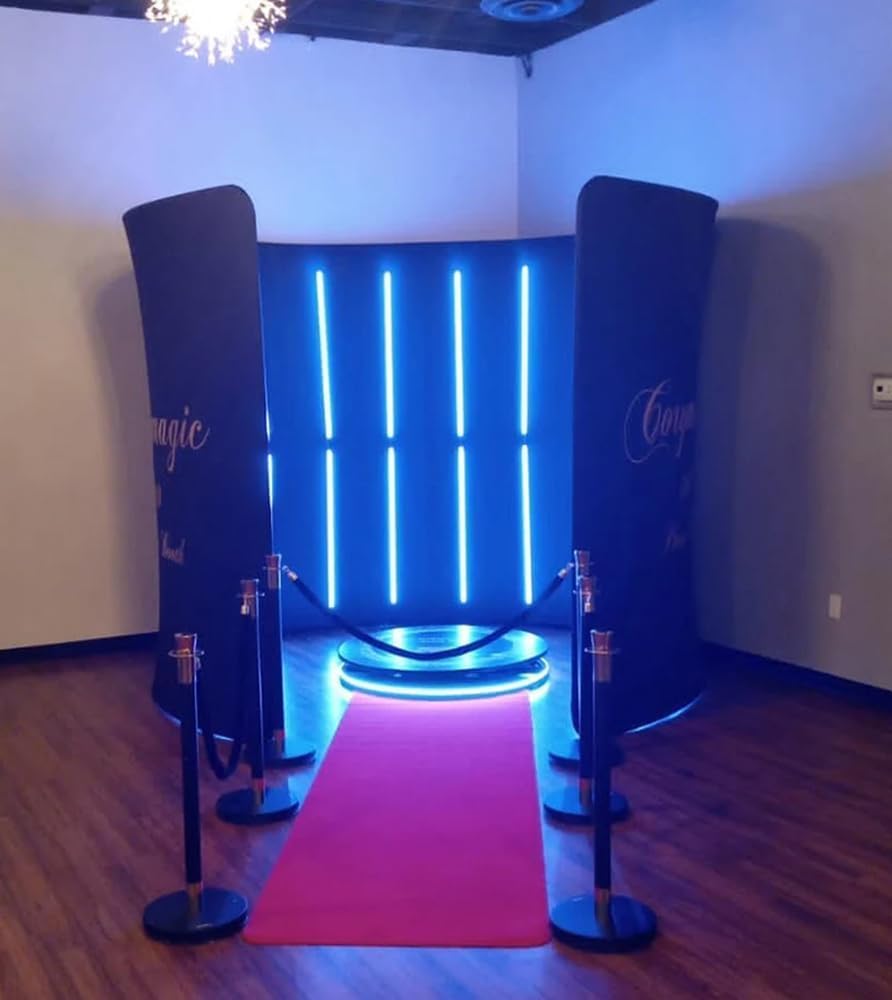 Customizable Led Backdrop Background Tents for 360 Photo Booth, Photobooth Backdrop, 360 Photo Booth LED Enclosure for Parties Wedding Event