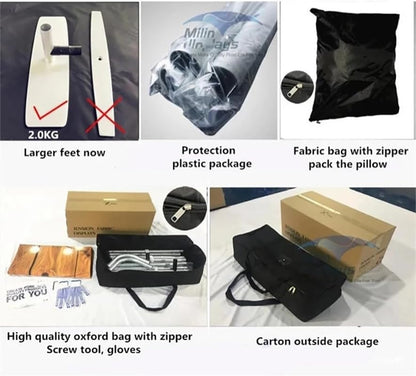 Photo Booth Backdrop Stand with Tension Fabric & Aluminum Tube Stand and Portable Carry Bag, Background Stand Frame for Wedding Brithday Party