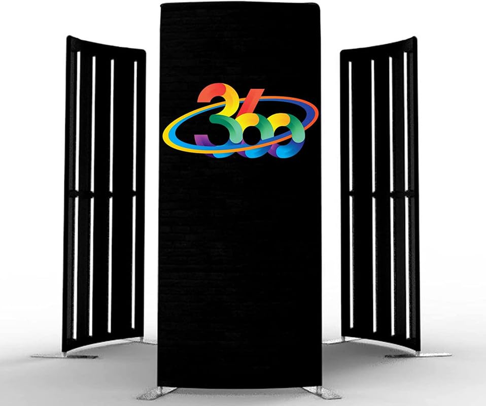 360 Photo Booth Enclosure with RGB LED Light Strip Suitable for Photobooth Machines Take Photos with Customized Logo 360 Photobooth Backdrop for Show /Party/Wedding