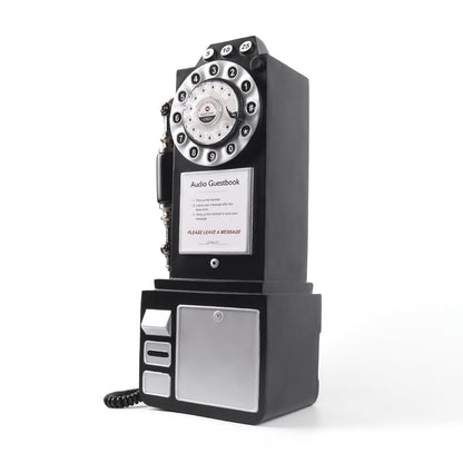 Audio Guest Book Wedding Phone, Retro Classic Audio Guestbook Record Customized Audio Messages with Guest Book Telephone for Parties Weddings Birthdays Rentals Confessions