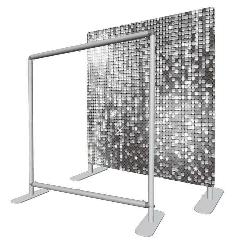 Photo Booth Backdrop Stand with Tension Fabric & Aluminum Tube Stand and Portable Carry Bag, Background Stand Frame for Wedding Brithday Party