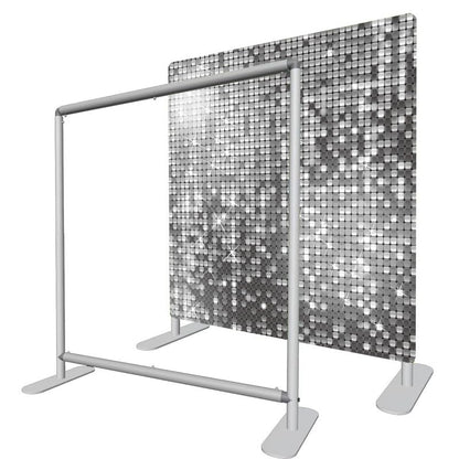 Photo Booth Backdrop Stand with Tension Fabric & Aluminum Tube Stand and Portable Carry Bag, Background Stand Frame for Wedding Brithday Party