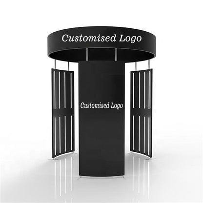 Photo Booth Backdrop Tents Customized Logo Tension Fabric Movable Backdrops Degree Camera Background Video Photostudio with RGB LED Light