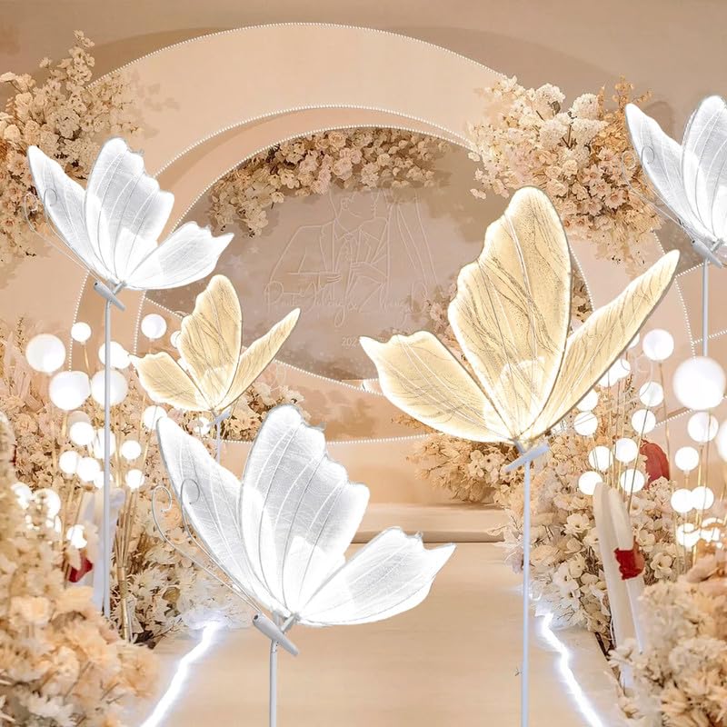 Led Butterfly Lights Wedding Background Decorative Props Luminous Butterfly Road Guide Lighting Butterfly for Party Wedding Event Decoration