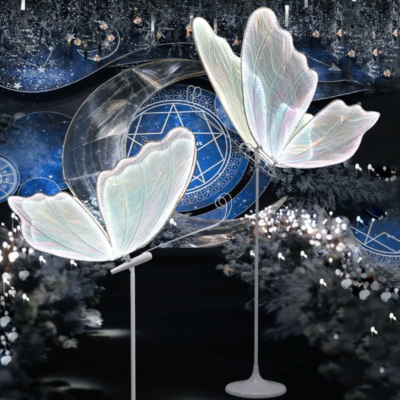 Led Butterfly Lights Wedding Background Decorative Props Luminous Butterfly Road Guide Lighting Butterfly for Party Wedding Event Decoration