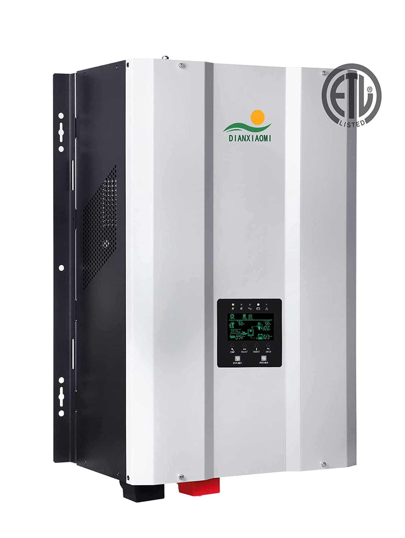 UL1741 8KW 48 Volt Solar Inverter Charger, DC 48V AC Input 240V AC Output 120V/240V Power Pure Sine Wave Power Inverter, 2x60A MPPT Solar Charger, Charge Current 200A