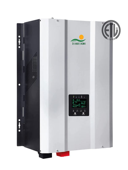 UL1741 8KW 48 Volt Solar Inverter Charger, DC 48V AC Input 240V AC Output 120V/240V Power Pure Sine Wave Power Inverter, 2x60A MPPT Solar Charger, Charge Current 200A