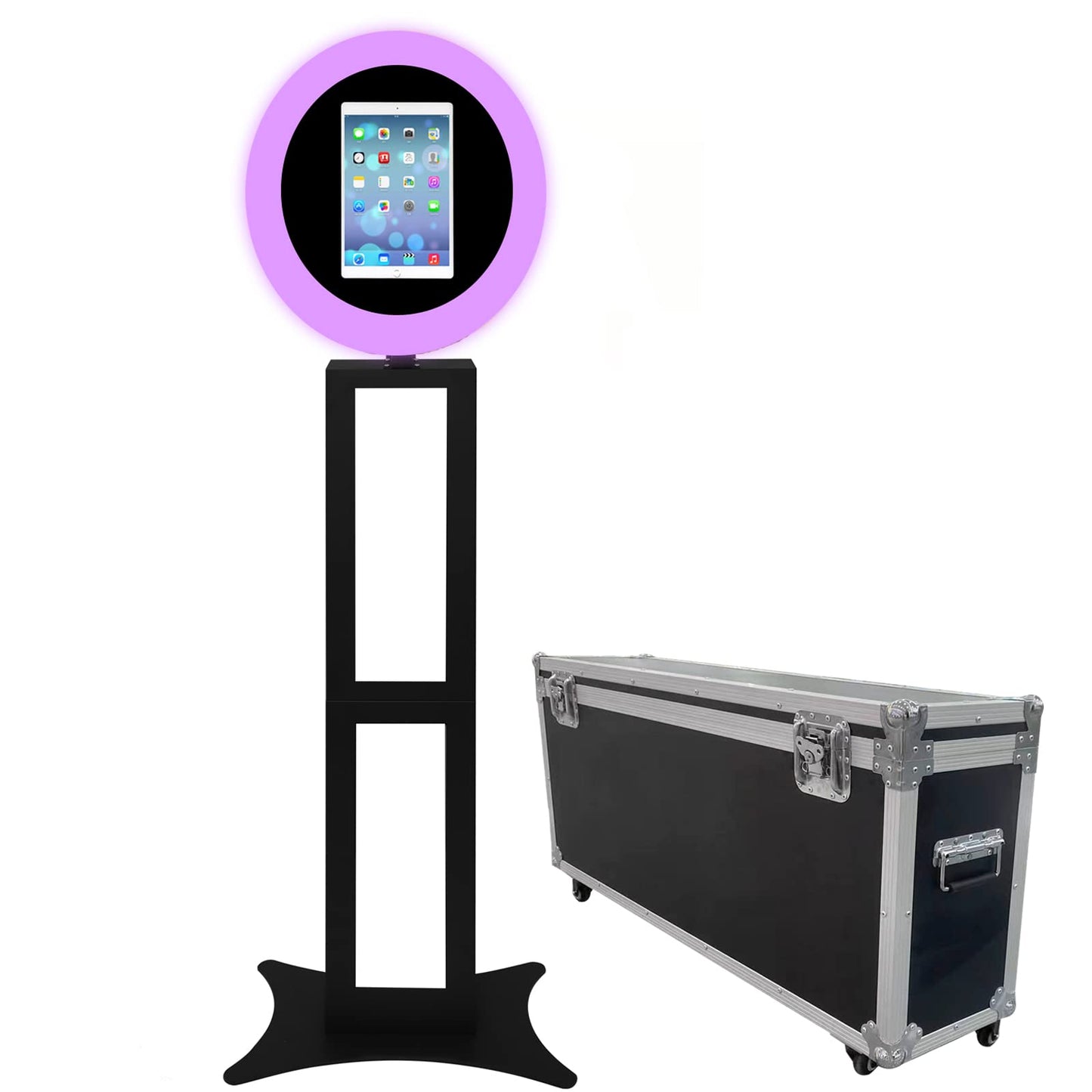 Portable Photo Booth Shell Selfie Machine Adjustable Stand Photobooth with RGB LED Ring Light for Wedding Christmas