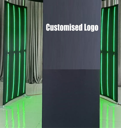Photo Booth Backdrop Tents Customized Logo Tension Fabric Movable Backdrops Degree Camera Background Video Photostudio with RGB LED Light