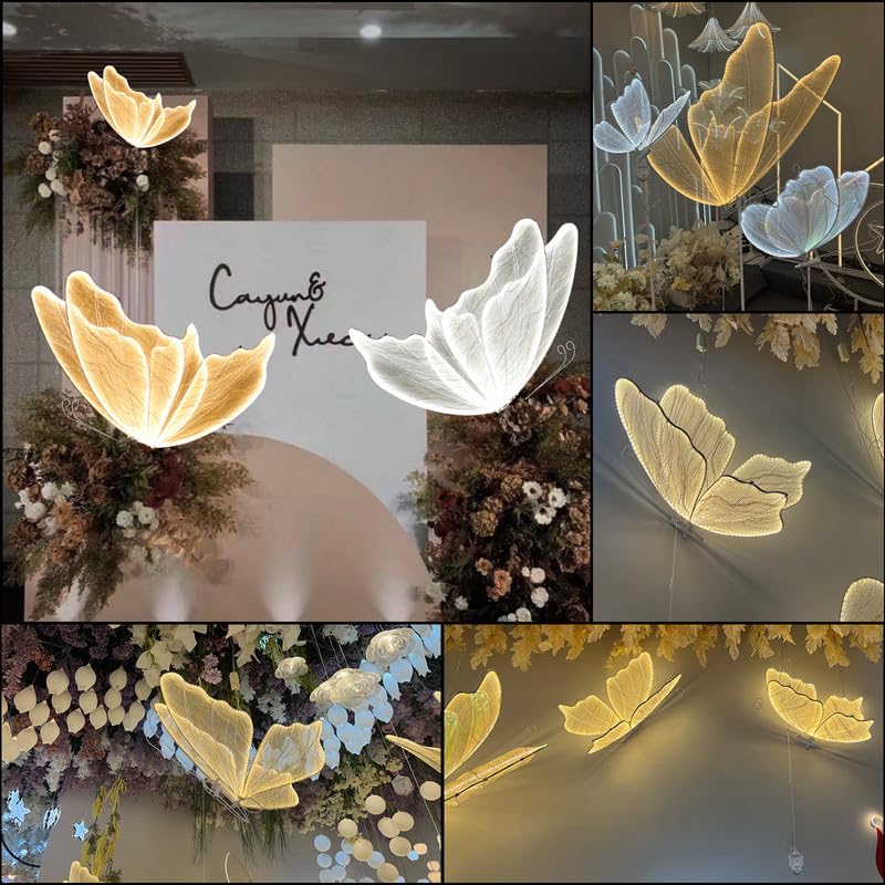 Led Butterfly Lights Wedding Background Decorative Props Luminous Butterfly Road Guide Lighting Butterfly for Party Wedding Event Decoration