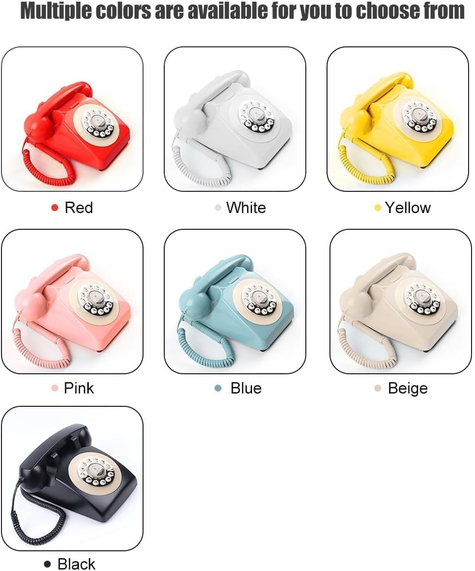 Audio Guest Book Wedding Phone with Rotation Dial Record Customized Audio Message Left with GuestBook Ideas Telephone Retro Audio for Wedding Event Birthday Party Message Voicemail