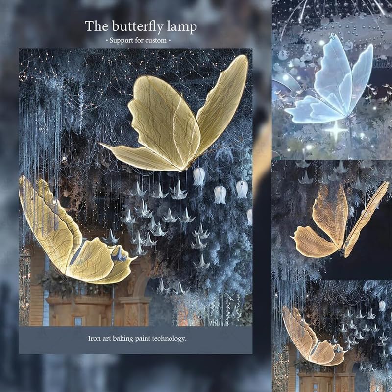 Butterfly Floor Lamp, Creative Butterfly Ceiling Lamp Hanging Led Butterfly Lights for Party Wedding