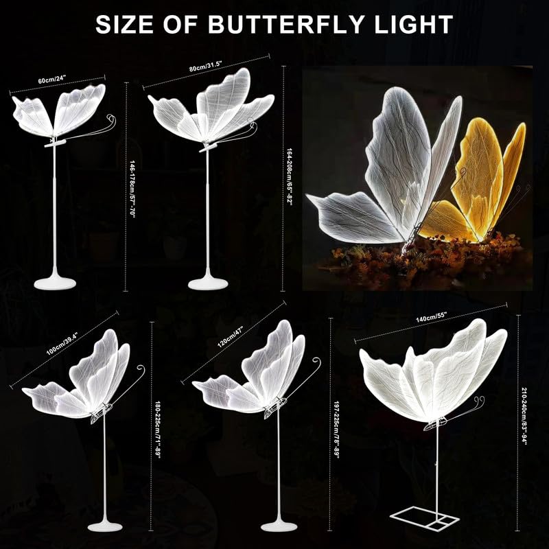 Led Butterfly Lights Wedding Background Decorative Props Luminous Butterfly Road Guide Lighting Butterfly for Party Wedding Event Decoration