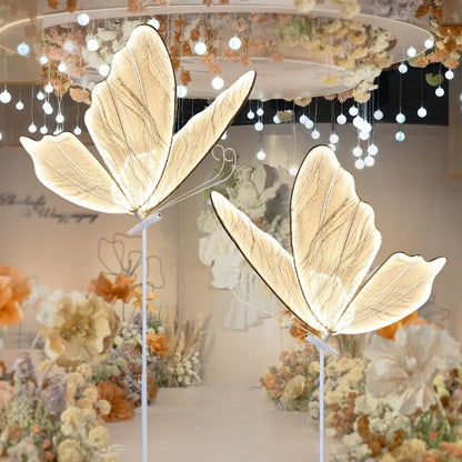 Led Butterfly Lights Wedding Background Decorative Props Luminous Butterfly Road Guide Lighting Butterfly for Party Wedding Event Decoration