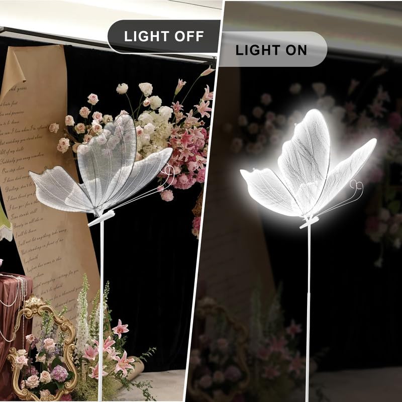 Led Butterfly Lights Wedding Background Decorative Props Luminous Butterfly Road Guide Lighting Butterfly for Party Wedding Event Decoration