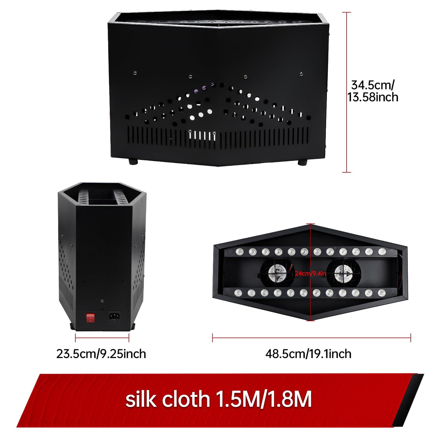 Fake Fire Flame Light with 36 LED Light 5ft Artificial Simulated Flames Lamp Atmosphere Effect for Stage Halloween DJ Party Lighting Nightclub Campfire Party Special Holiday