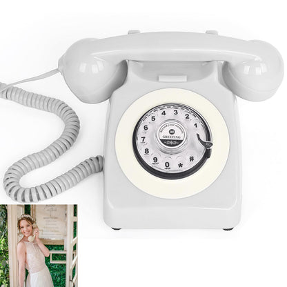 Audio Guest Book Wedding Phone Record Customized Audio Messages Left with Audio Guestbook Confessions Phone Record for Parties Weddings Event Birthdays Rentals (White)
