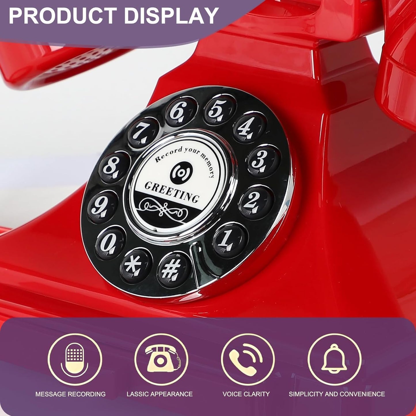 Audio Guest Book Wedding Phone - Classic Style Telephone Guest Book - Record Customized Audio Messages Guest Book with Ease for Weddings, Parties, Birthdays and Special Occasions