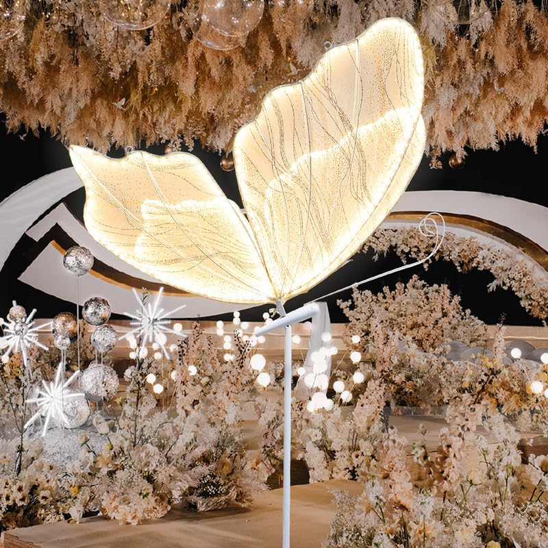 Led Butterfly Lights Wedding Background Decorative Props Luminous Butterfly Road Guide Lighting Butterfly for Party Wedding Event Decoration
