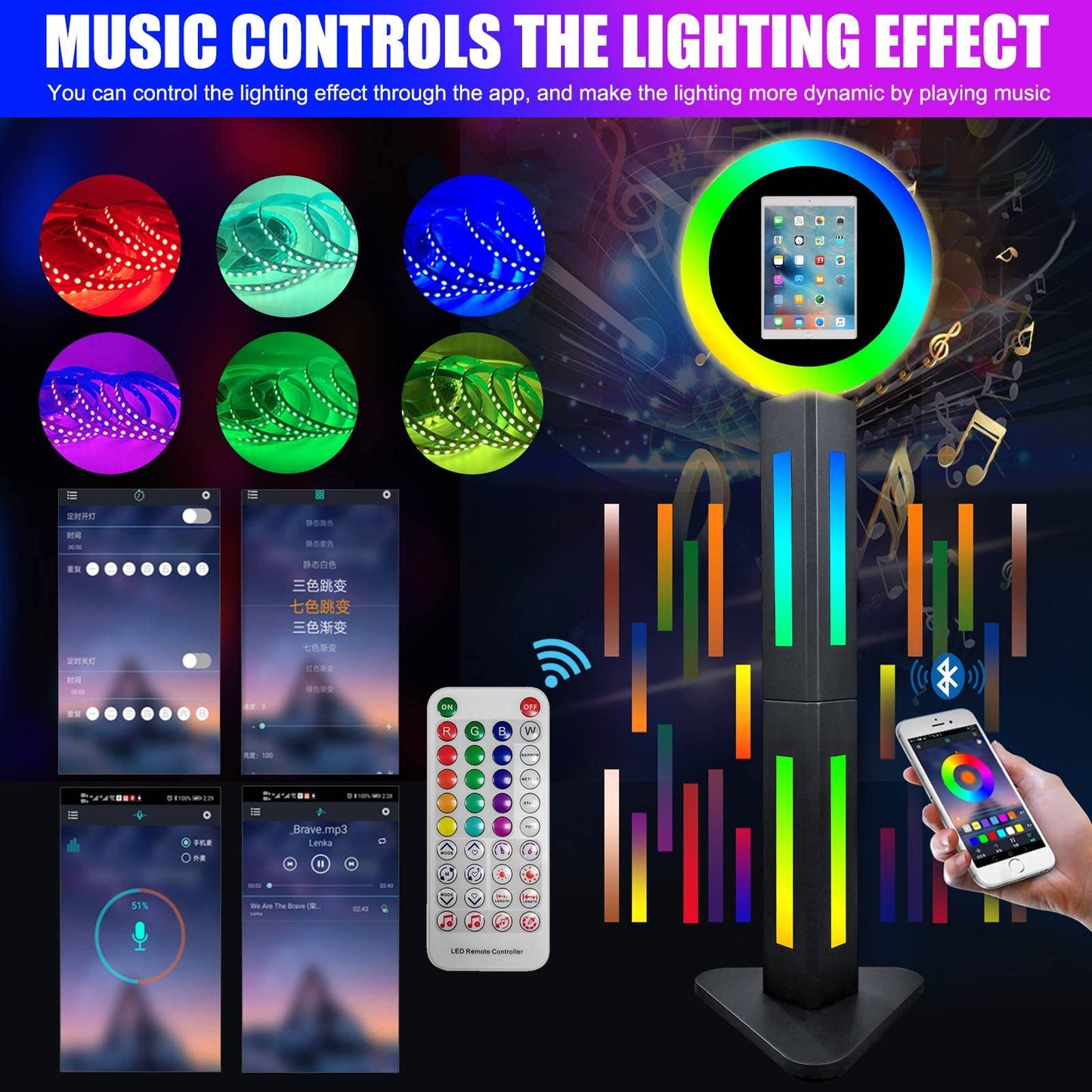 Photo Booth Shell Stand for IPad 10.2'' 10.9'' 11'' 12.9'' with Software APP Control Light Box Music Sync Metal RGB Ring Light Photobooth Machine with Honeycomb Box for Rental Business