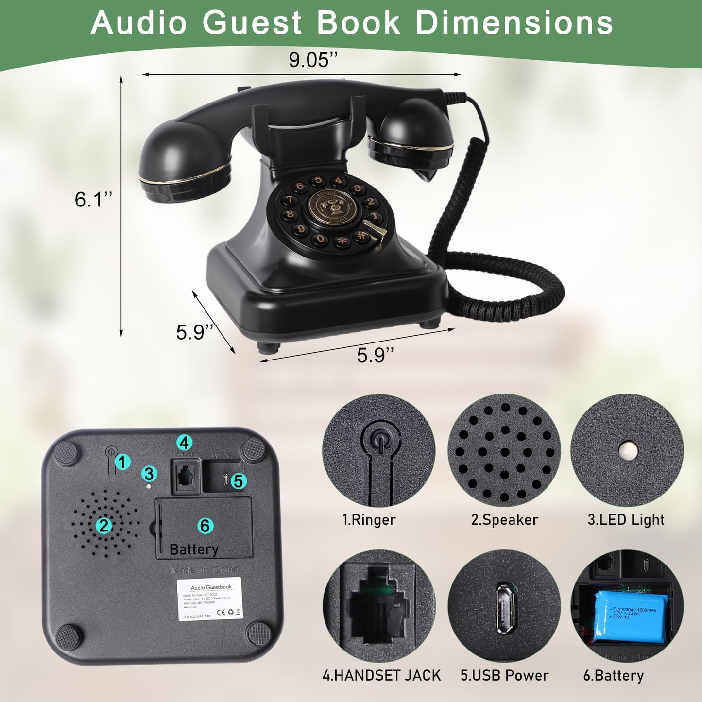 Audio Guest Book for Wedding - Guest Book Telephone Record Customized Voice Message for Your Wedding Party