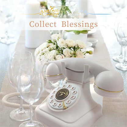 Audio Guest Book Phone Audio GuestBook for Weddings Record Customized Audio Messages Guest Book Classic Retro Style for Parties Birthdays Rentals Confessions Special Occasions (White)