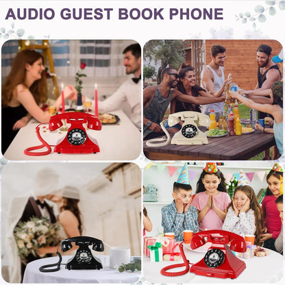Audio Guest Book Wedding Phone - Classic Style Telephone Guest Book - Record Customized Audio Messages Guest Book with Ease for Weddings, Parties, Birthdays and Special Occasions