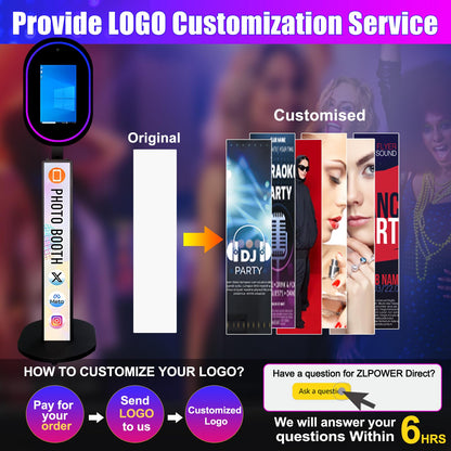 Mirror Photo Booth with Camera APP Software Magic Selfie Station Shell Stand Customized Logo Photobooth Machine Touch Screen with Ring Light and Flight Case for Events Wedding Rental