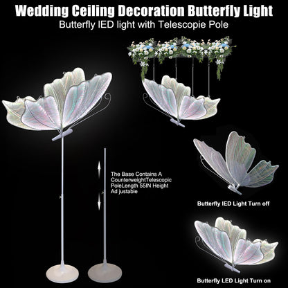 Wedding Butterfly Floor lamp Decoration Lights Creative Luminous Butterfly Ceiling Lamp Butterfly Hanging Decoration Props for Wedding Party