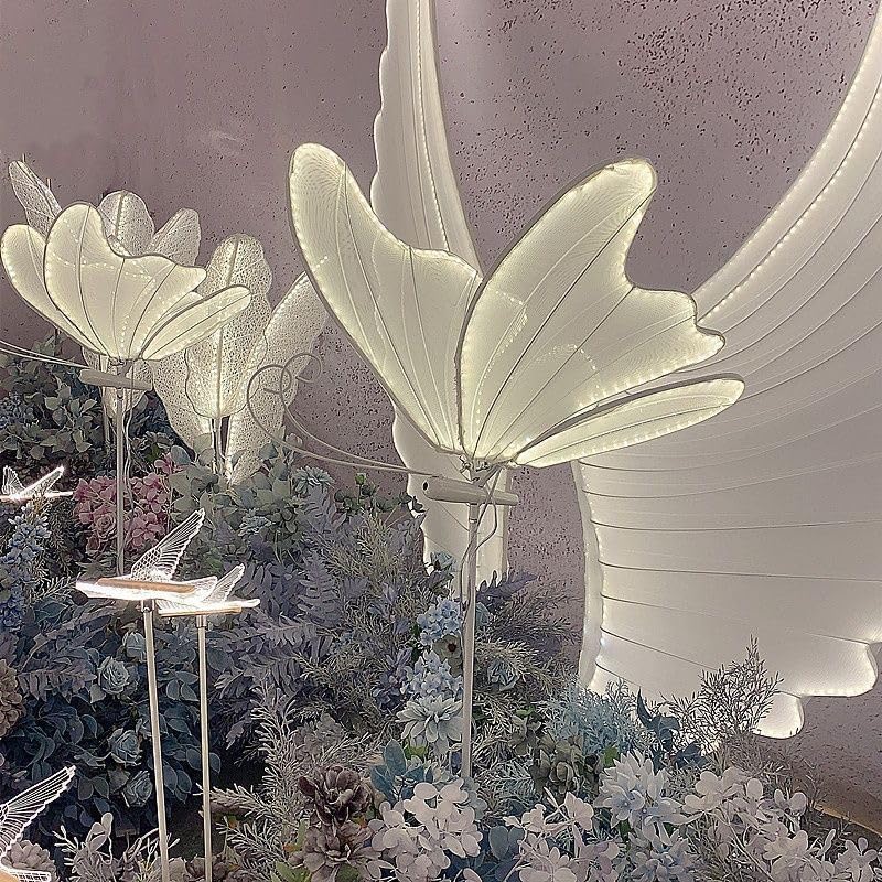 Wedding Butterfly Decoration Floor Lamp, 2PCS Butterfly Lamp Ceiling Decoration Props for Wedding Party Birthday Rental Business